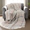 Homeroots Gray and Blue Woven Lambswool Striped Throw Blanket With Fringe 490100 - alternate 3