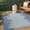 Jonathan Y Zolak Berber Stripe Geometric Blue/Ivory 6 ft Square Indoor/Outdoor Area Rug SMB124C-6SQ - alternate 1