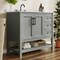 Flash Furniture Vega 42in. Vanity w/Sink, Cabinet w/Blk Hardware, Open Shelf & 3 Drawers, Marble Counter, Gry/Wht FS-VEGA42-GY-HDBLK-GG - alternate 5