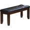 Homeroots 48in Black and Espresso Faux Leather Upholstered Bench 286031 - alternate 2