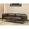 Homeroots 94" Chocolate Top Grain Leather Sofa With Dark Brown Legs 318818 - alternate 4