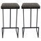 Leisuremod Quincy Leather Bar Stools with Metal Frame, Grey, 2PK QS29GR2 - alternate 1
