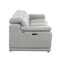 Homeroots 107" Light Gray Italian Leather Reclining Metal USB Sofa 720289 - alternate 3
