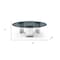 Homeroots 49" Black and Silver Mirrored Glass and Stainless Steel Round Coffee Table 714520 - alternate 3