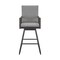 Homeroots 48" Dark Gray Metal Swivel Outdoor Bar Height chair with Footrest 571178 - alternate 4