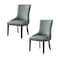 Homeroots Set of Two Tufted Light Gray and Espresso Upholstered Faux Leather Dining Side Chairs 543525 - alternate 3
