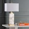 Jonathan Y Elizabeth 27.5" Contemporary Coastal Rectangular Alabaster LED Table Lamp w/Nightlight Base, White/Go JYL6201A - alternate 7