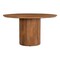 Homeroots 56" Brown Solid Wood Ribbed Texture Pedestal Base Round Dining Table 572214 - alternate 5