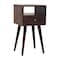 Homeroots 22" Walnut Solid Wood Square One Drawer Nightstand 651539 - alternate 9