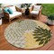Homeroots 8' Ivory Green And Yellow Round Floral Indoor Outdoor Area Rug 548061 - alternate 5