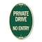 Signmission Private Drive No Entry Green & Tan, 12 Inch X 18 Inch Designer, Heavy Gauge Aluminum A-OV-G-1218-9784 - alternate 1