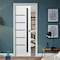 Sartodoors Sliding French Pocket Door with White Solid Core Modern Interior QUADRO4588PD-WS-18 - alternate 1
