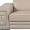 Homeroots 89" Beige Italian Leather Sofa With Silver Legs 329718 - alternate 3
