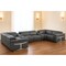 Homeroots Dark Gray Italian Leather Power Reclining U Shaped Eight Piece Sectional With Console 634666 - alternate 5