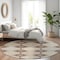 Homeroots 8' Chocolate And Beige Round Floral Washable Indoor Outdoor Area Rug 610747 - alternate 5