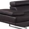 Homeroots Brown Leather L Shaped Two Piece Corner Sectional 366202 - alternate 3