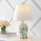 Jonathan Y Penelope 22" French Country Cottage Ceramic/Iron Chinoiserie Ginger Jar LED Table Lamp, White/Green JYL3005B - alternate 4