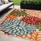 Homeroots 5' X 8' Ivory Green Blue Red And Orange Floral Indoor Outdoor Area Rug 546670 - alternate 3