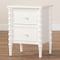 Baxton Studio Malinda Classic White Wood 2-Drawer End Table with Spindle Legs 253-14064-ZORO - alternate 7