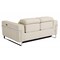 Homeroots 65in Beige And Silver Italian Leather Power Reclining Loveseat 482199 - alternate 2