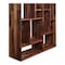 Homeroots 86" Brown And Natural Solid Wood and Wood Ten Tier Bookcase 517717 - alternate 3