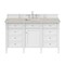 James Martin Vanities Brittany 60" Single Vanity in Bright White, w/ 3 CM Siberian Silestone Top 655-V60S-BW-3SFR - alternate 1