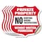 Signmission Private Property Shield Sign No Hunting, 6 inch X 6 inch, Vinyl Decal, 5PK SHI-D-5PACK-6-450 - alternate 1