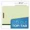 Pendaflex Pressboard Top Tab Folders, 2/5-Cut Tab, Exp 2.5", 2 Dividers, 6 Fasteners, Legal, Light Green, 10PK 17176EE - alternate 4
