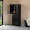 Basicwise 66-Inch Multi-Functional Black Finish Kitchen Pantry Cabinet with 4 Doors, 3 Adjustable QI004696.BK - alternate 5