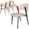 Leisuremod Aspen Modern Leather Dining Chair with Powder Coated Iron Legs, 4PK ACBL51LTP4 - alternate 1