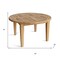 Homeroots 35" Natural Rounded Solid Wood Outdoor Coffee Table 554933 - alternate 3
