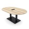 Skutchi Designs Racetrack Conference Table With Power Unit, 48 in W, 72 in L, Brown HAR-RAC-48X72-DOU.BK-K525-EBLK - alternate 1