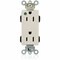 Leviton Straight Blade Receptacle, 5-15R, 15 A, 125V AC, Flush Mount, Self-Grounded M1626-PLT - alternate 1