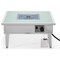 Leisuremod Walbrooke Outdoor Patio Aluminum Square Fire Pit Side Table with Lid and Fire Glass, White WW-27-GL - alternate 3
