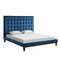 Homeroots Navy Blue Tufted Velvet Upholstered Queen Bed Frame 544757 - alternate 6