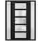 Vdomdoors Front Exterior Prehung FiberGlass Door Frosted Glass / Manux 8002 Matte Black / 2 Sidelight Exterio MANUX8002EXD-BLK-W14+30+14 x H80-RH - alternate 2