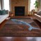 Homeroots 5' X 8' Brown And Denim Blue Animal Print Washable Indoor Outdoor Area Rug 630958 - alternate 4
