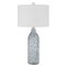 Homeroots 30" Gray And Aqua Glass Table Lamp With White Drum Shade 524735 - alternate 4