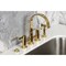 Kingston Brass Bridge Kitchen Faucet with Brass Sprayer, Polished Brass KS8262CTLBS - alternate 4