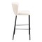 Homeroots Set of Two 29" Cream And Black Faux Leather And Steel Bar Height Bar Chairs 555723 - alternate 4