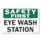 Signmission OSHA Safety First, 10" Height, Decal, 10" x 7", Landscape, Eye Wash Station OS-CL-D-710-L-20008 - alternate 1