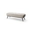 Homeroots 58in Beige Dark Gray and Black Tufted Faux Leather Fabric and Steel Upholstered Bench 714182 - alternate 5