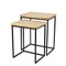 Homeroots Set of Two 25" Black And Brown Solid Wood Nested Tables, 2PK 489329 - alternate 3
