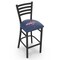 Holland Bar Stool Co 25" Blk Wrinkle Washington Capitals Station Counter Stool, Ladder Back L00425WshCap - alternate 1