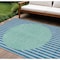 Homeroots 8' X 10' Teal Blue And Aqua Striped Washable Indoor Outdoor Area Rug 597202 - alternate 1