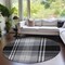 Homeroots 8' Black Gold And Gray Round Plaid Washable Indoor Outdoor Area Rug 596311 - alternate 3
