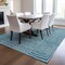 Homeroots 3' X 5' Teal Blue And Ivory Geometric Washable Indoor Outdoor Area Rug 596974 - alternate 5