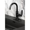 Kingston Brass One-Handle Single-Hole Bathroom Faucet with Deck Plate and Push Pop-Up Drain, Matte Black KSD2210KL - alternate 3