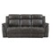 Homeroots 83" Charcoal Fabric Reclining USB Sofa With Toss Pillow 559219 - alternate 1