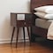 Homeroots 22" Walnut Solid Wood Square One Drawer Nightstand 651539 - alternate 10